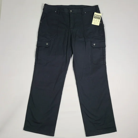 Duluth Trading Co Flex Fire Hose Lined Pants Womens Size 16 Black Canvas Spandex - Picture 4 of 11